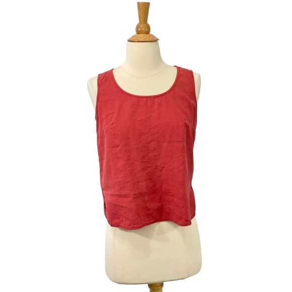 Citron Santa Monica Sleeveless Tank Silk Linen Blend Terra Cotta Clay Size PXS - Picture 9 of 9